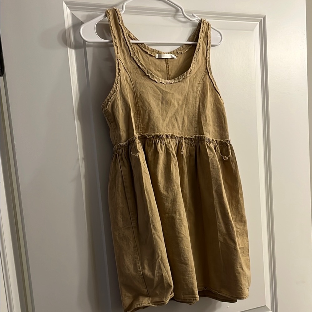 Tan Oversized Sleeveless Dress